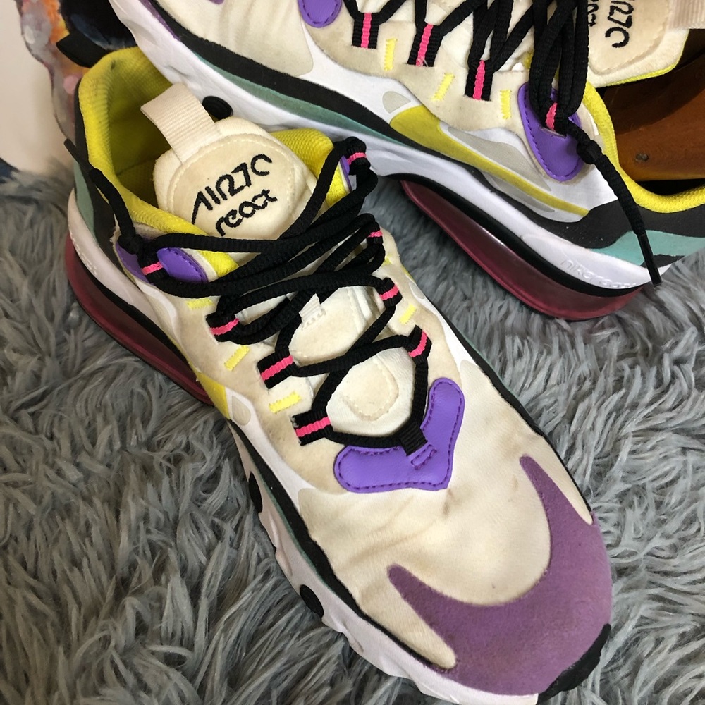 Nike Boys Air Max 270 React BQ0103-101 Multicolor Running Shoes Sneakers Sz 6.5Y